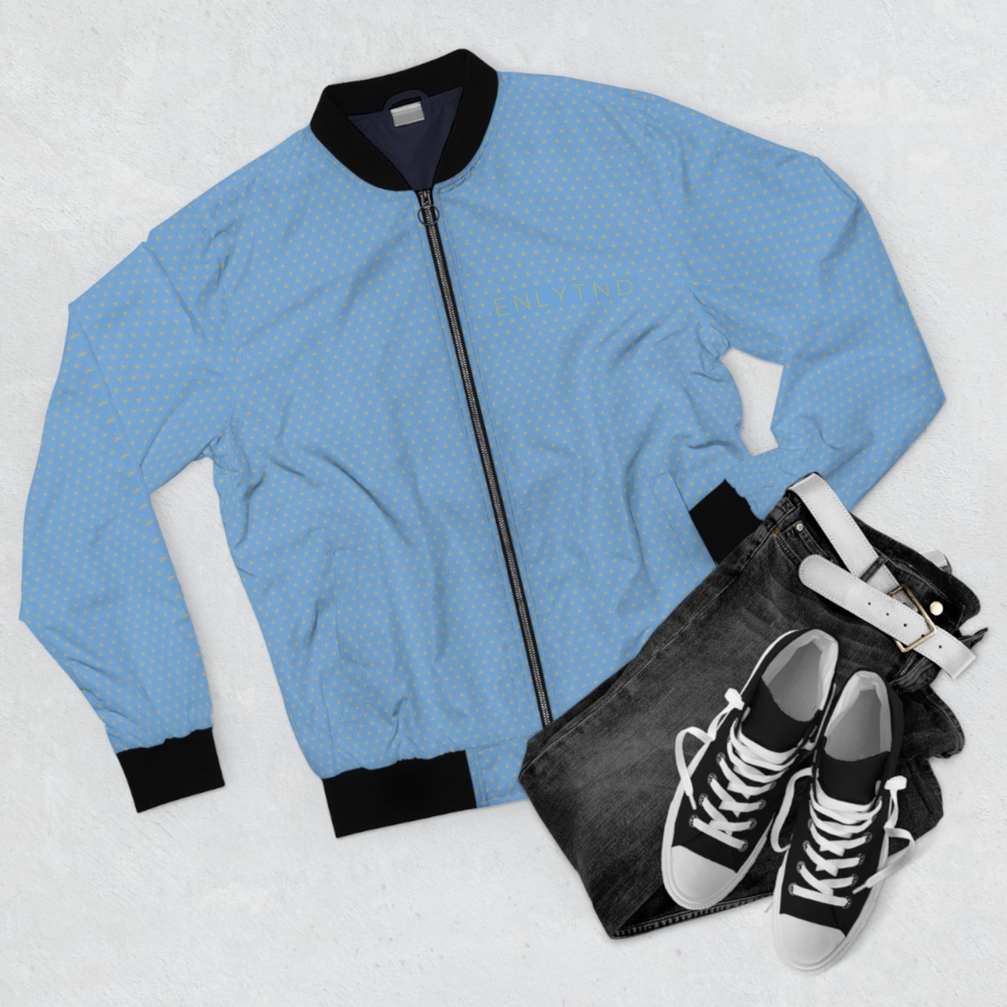 Men's Bomber Jacket (AOP) - LIGHT BLUE