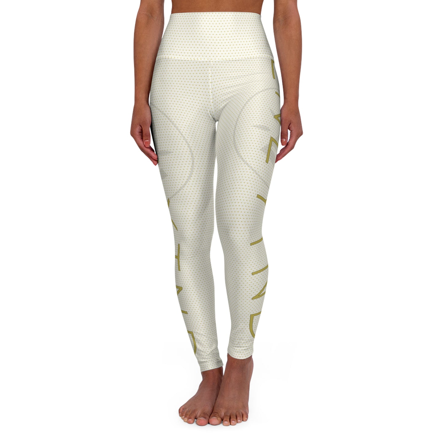 High Waisted Yoga Leggings - WHITE