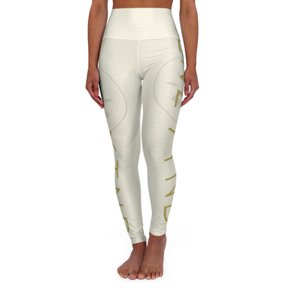 High Waisted Yoga Leggings - WHITE