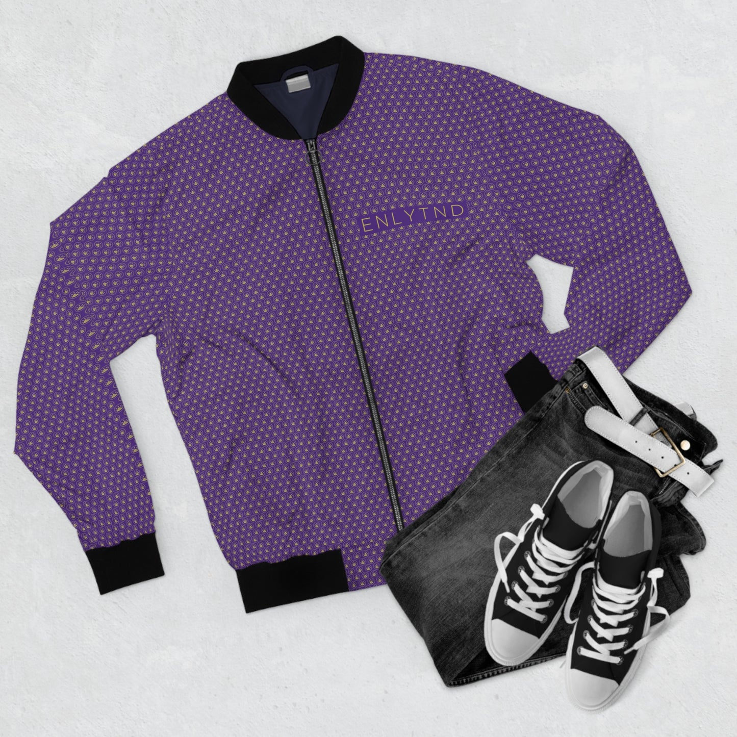 Men's Bomber Jacket (AOP) - PURPLE