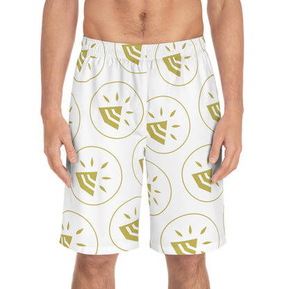 Men's Board Shorts (AOP) - WHITE