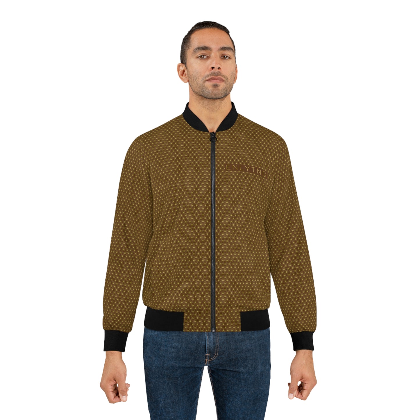 Men's Bomber Jacket (AOP) - BROWN