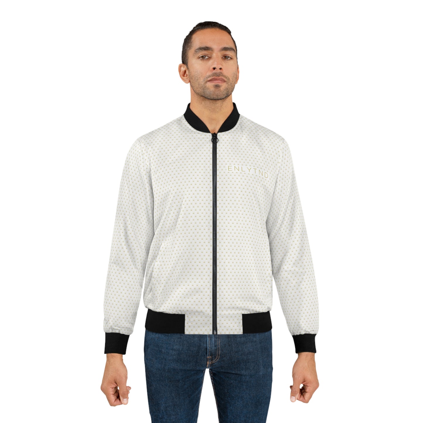 Men's Bomber Jacket (AOP) - WHITE